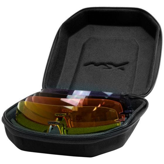 Wiley X Lunettes WX Detection verres transparents + jaunes + oranges + violets + couleur cuivre/monture noire mate